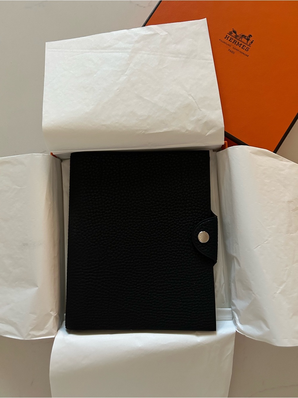 Authentic Hermes TOGO Leather Black Cover Includes Original Lined Notebook - Picture 3 of 11